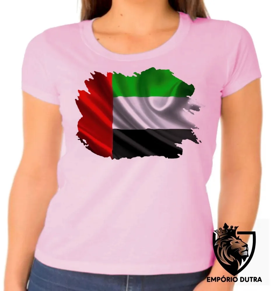 Baby look blusa Feminina bandeira Emirados Árabes Unidos