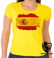 Baby look blusa Feminina bandeira Espanha europa - Foto 3