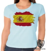 Baby look blusa Feminina bandeira Espanha europa - Foto 4