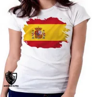 Baby look blusa Feminina bandeira Espanha europa - Foto 6