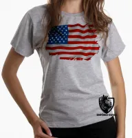 Baby look blusa Feminina bandeira Estados unidos america - Foto 5