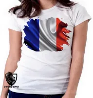 Baby look blusa Feminina bandeira França europa - Foto 6