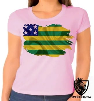 Baby look blusa Feminina bandeira Goiás