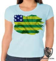 Baby look blusa Feminina bandeira Goiás - Foto 4