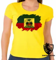 Baby look blusa Feminina bandeira haiti ilha caribe - Foto 3