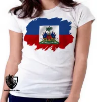Baby look blusa Feminina bandeira haiti ilha caribe - Foto 6