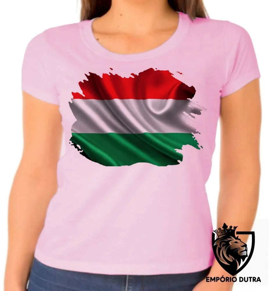 Baby look blusa Feminina bandeira Hungria europa
