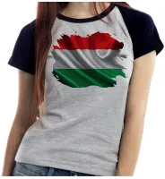 Baby look blusa Feminina bandeira Hungria europa - Foto 2