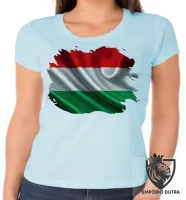 Baby look blusa Feminina bandeira Hungria europa - Foto 4