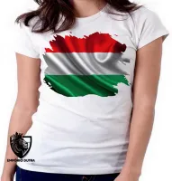 Baby look blusa Feminina bandeira Hungria europa - Foto 6