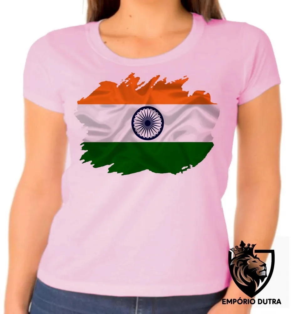 Baby look blusa Feminina bandeira Índia indiano Imagem