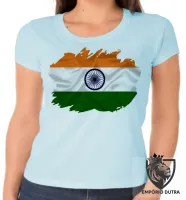 Baby look blusa Feminina bandeira Índia indiano - Foto 4
