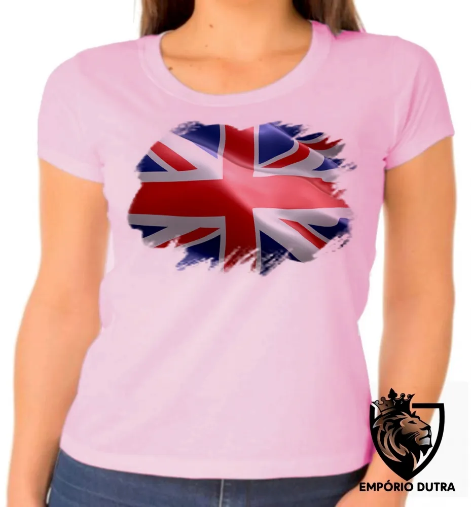 Baby look blusa Feminina bandeira estados inglaterra reino unido