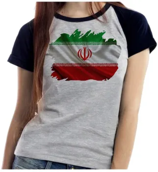 Baby look blusa Feminina bandeira Irã República Islâmica no Golfo - Foto 2