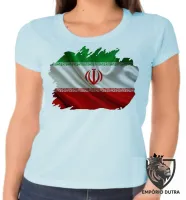 Baby look blusa Feminina bandeira Irã República Islâmica no Golfo - Foto 4