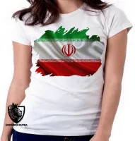 Baby look blusa Feminina bandeira Irã República Islâmica no Golfo - Foto 6