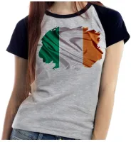 Baby look blusa Feminina bandeira Irlanda reino unido - Foto 2