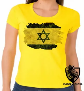Baby look blusa Feminina bandeira Israel pergaminho - Foto 2