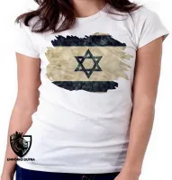 Baby look blusa Feminina bandeira Israel pergaminho - Foto 5