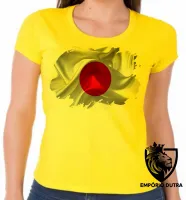 Baby look blusa Feminina bandeira Japão oriental - Foto 3