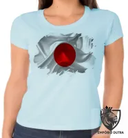 Baby look blusa Feminina bandeira Japão oriental - Foto 4