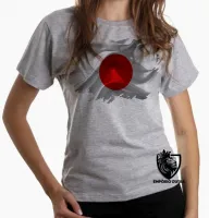 Baby look blusa Feminina bandeira Japão oriental - Foto 5