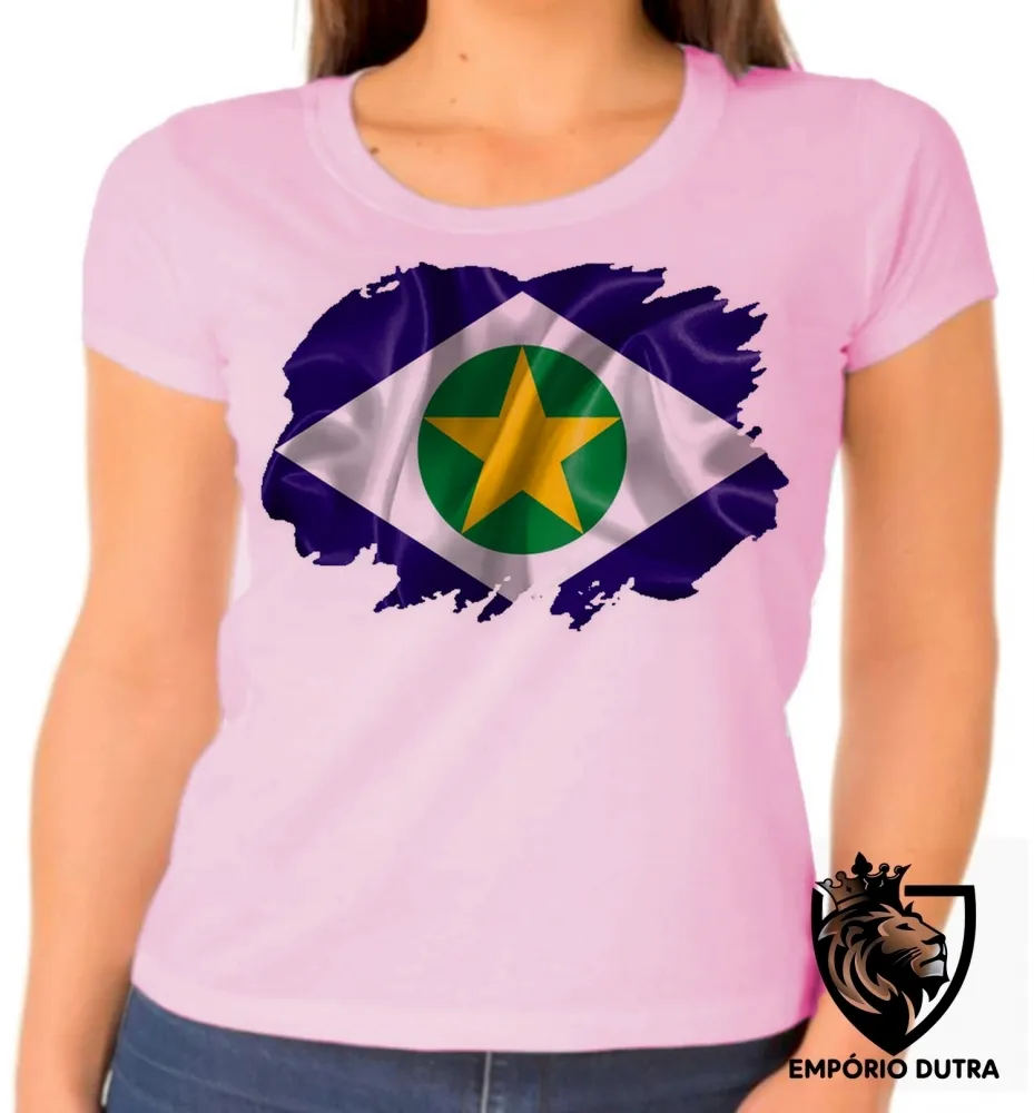 Baby look blusa Feminina bandeira mato grosso Imagem