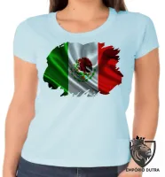 Baby look blusa Feminina bandeira Mexico mexicano - Foto 4
