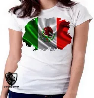 Baby look blusa Feminina bandeira Mexico mexicano - Foto 6