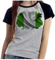 Baby look blusa Feminina bandeira Nigéria africa - Foto 2