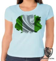 Baby look blusa Feminina bandeira Nigéria africa - Foto 4
