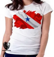 Baby look blusa Feminina bandeira Pará - Foto 6