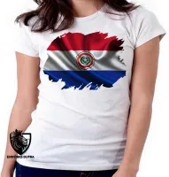 Baby look blusa Feminina bandeira Paraguai america - Foto 6