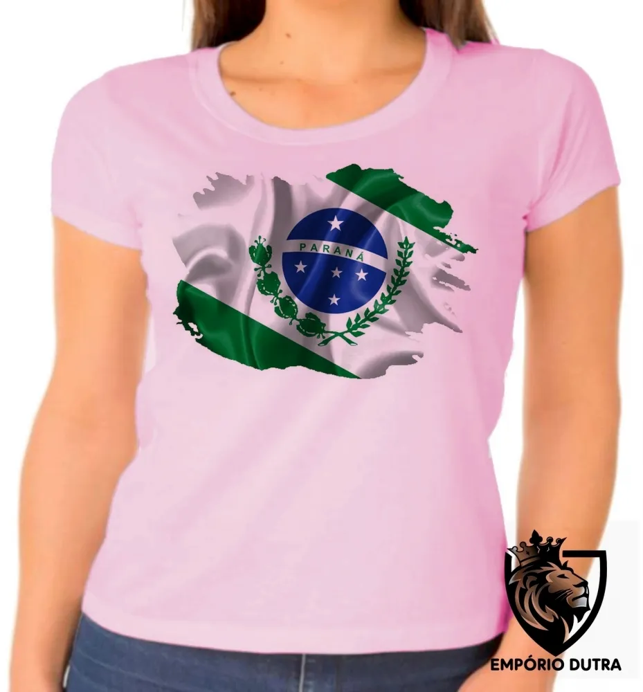 Baby look blusa Feminina bandeira Paraná