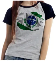 Baby look blusa Feminina bandeira Paraná - Foto 2