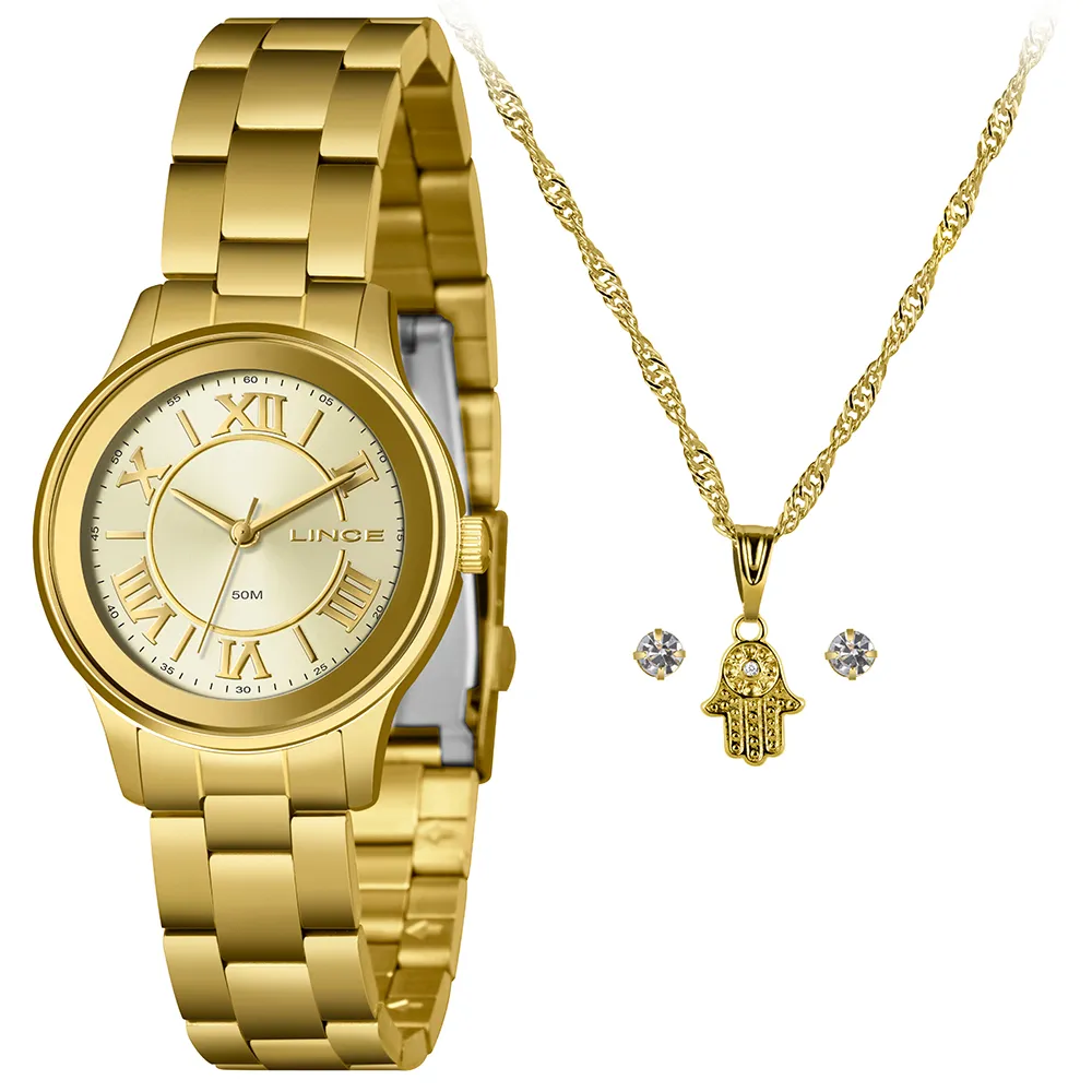 RELOGIO DRESS FEMININO ANALOGICO LRGH206L34 DOURADO