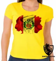 Baby look blusa Feminina bandeira Peru america latina - Foto 3