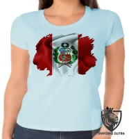 Baby look blusa Feminina bandeira Peru america latina - Foto 4
