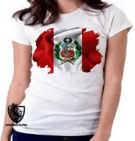 Baby look blusa Feminina bandeira Peru america latina - Foto 6