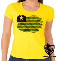 Baby look blusa Feminina bandeira Piauí - Foto 3