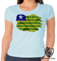 Baby look blusa Feminina bandeira Piauí - Foto 4