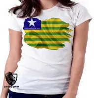 Baby look blusa Feminina bandeira Piauí - Foto 6