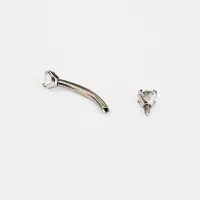 Micro Bell Curvo Titânio com Pedra Cravejada 3mm TIT17 - Foto 2