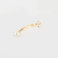 Micro Bell Curvo Titânio PVD GOLD com Pedra Cravejada 3mm TIT12 - Foto 3