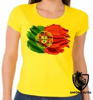 Baby look blusa Feminina bandeira Portugal - Foto 3