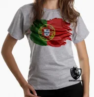 Baby look blusa Feminina bandeira Portugal - Foto 5