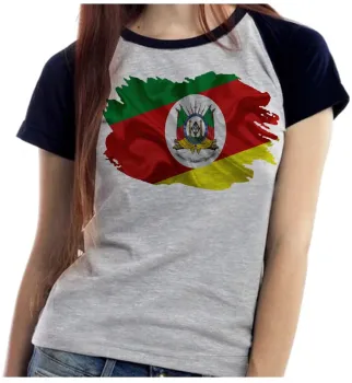 Baby look blusa Feminina bandeira Rio grande do sul - Foto 2
