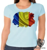 Baby look blusa Feminina bandeira Romênia - Foto 4