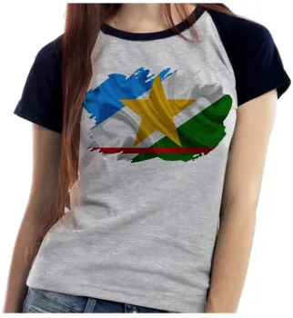 Baby look blusa Feminina bandeira Roraima - Foto 2