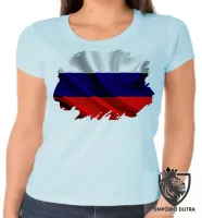 Baby look blusa Feminina bandeira Russia russo - Foto 4